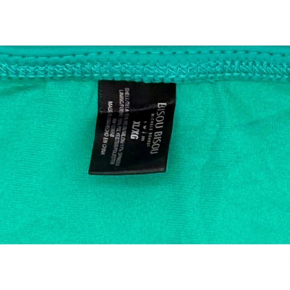 Bisou Bisou Michele Bohbot Swim Skirt Bottom Womens XLrg Green Ruffle Bikini NWT
